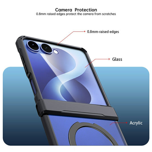 Galaxy Z Flip8 – Magnetische Handyhülle aus PC und TPU, mit Ständer, stoßfest