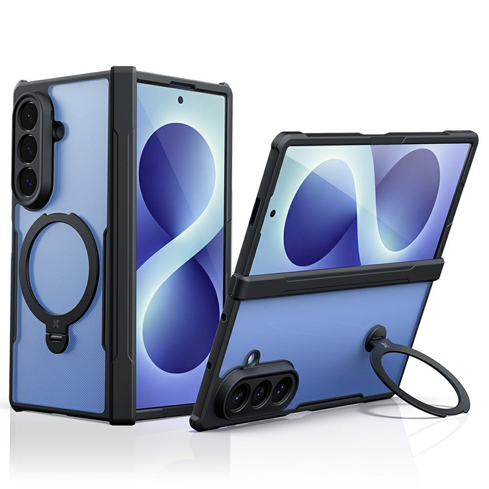 XUNDD for Samsung Galaxy Z Fold8 Case Magnetic Rotating Kickstand PC + TPU Folding Hinge Shockproof Phone Cover