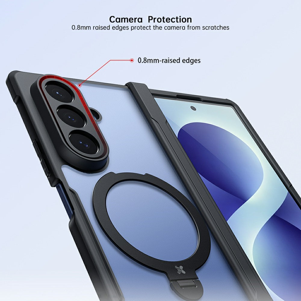 XUNDD for Samsung Galaxy Z Fold8 Case Magnetic Rotating Kickstand PC + TPU Folding Hinge Shockproof Phone Cover
