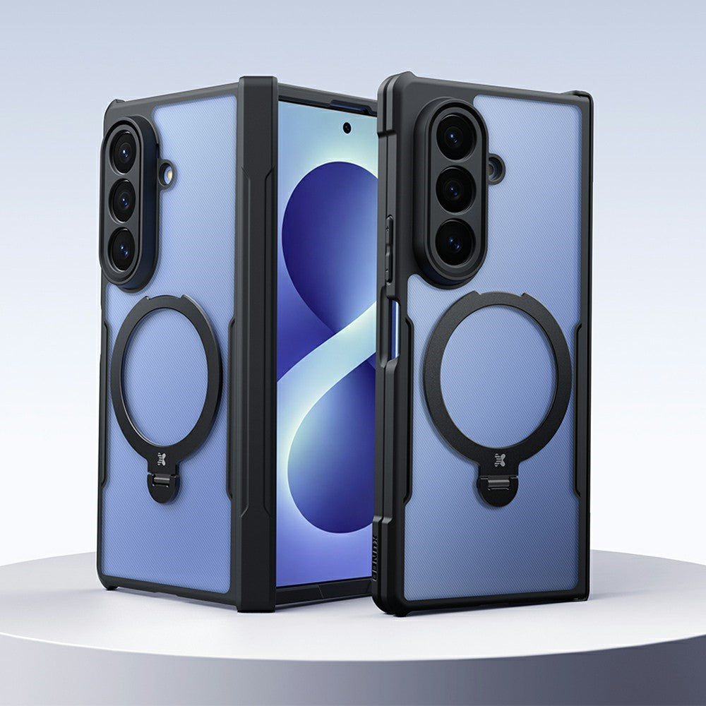 XUNDD for Samsung Galaxy Z Fold8 Case Magnetic Rotating Kickstand PC + TPU Folding Hinge Shockproof Phone Cover