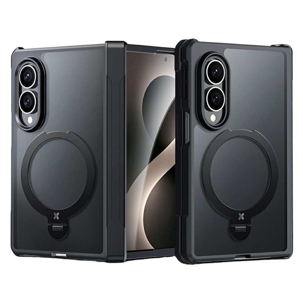XUNDD for Samsung Galaxy Z Fold8 Ultra Case Magnetic Rotating Kickstand PC + TPU Folding Hinge Shockproof Phone Cover