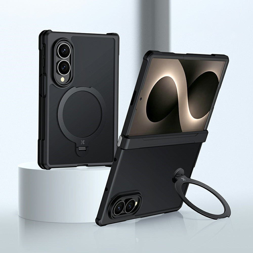 XUNDD for Samsung Galaxy Z Fold8 Ultra Case Magnetic Rotating Kickstand PC + TPU Folding Hinge Shockproof Phone Cover