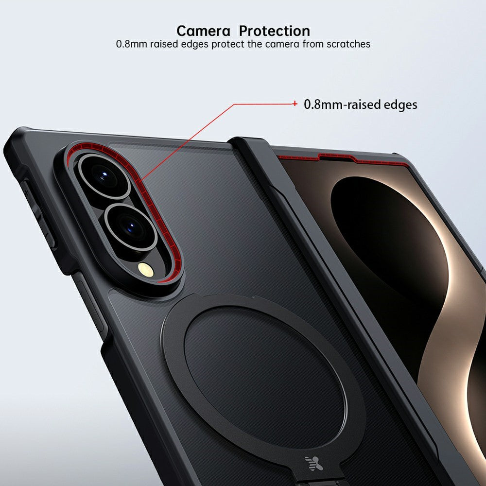 XUNDD for Samsung Galaxy Z Fold8 Ultra Case Magnetic Rotating Kickstand PC + TPU Folding Hinge Shockproof Phone Cover