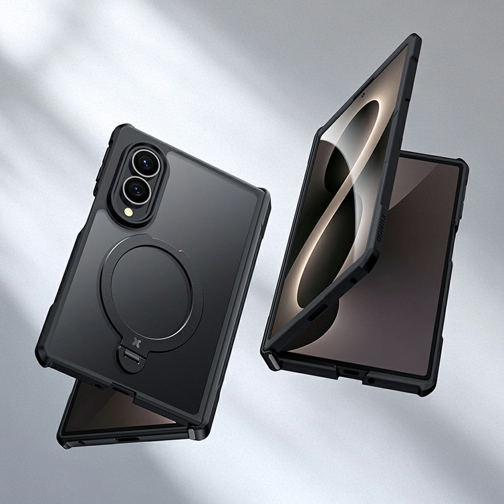 XUNDD for Samsung Galaxy Z Fold8 Ultra Case Magnetic Rotating Kickstand PC + TPU Folding Hinge Shockproof Phone Cover