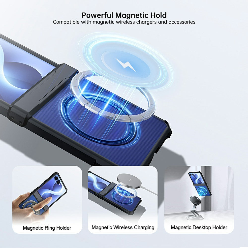 For Samsung Galaxy Z Flip8 Magnetic Case TPU + PC Folding Hinge Shockproof Phone Cover