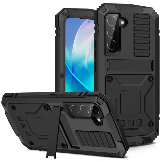 Galaxy S23 Schutzhülle – Stoßfest, staubdicht, mit gehärtetem Glas & Ständer