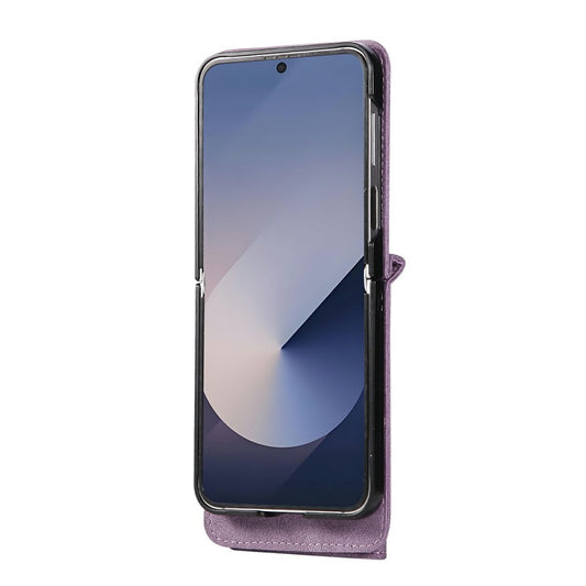 Galaxy Z Flip8 – Handyhülle aus PC und PU-Leder, mit Ständer, mit Kartenfach