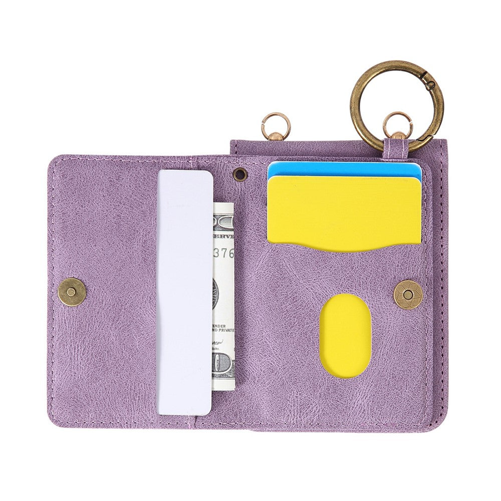 For Samsung Galaxy Z Flip8 Case Card Holder Ring Kickstand Leather + PC Phone Cover