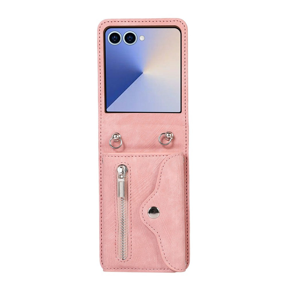 For Samsung Galaxy Z Flip8 Case RFID Blocking Card Holder Kickstand PU Leather + PC Phone Cover