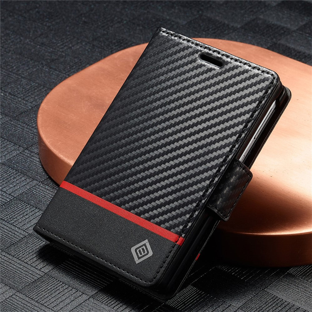 LC.IMEEKE Wallet Case for Samsung Galaxy Z Fold8 Carbon Fiber Texture Leather Phone Cover