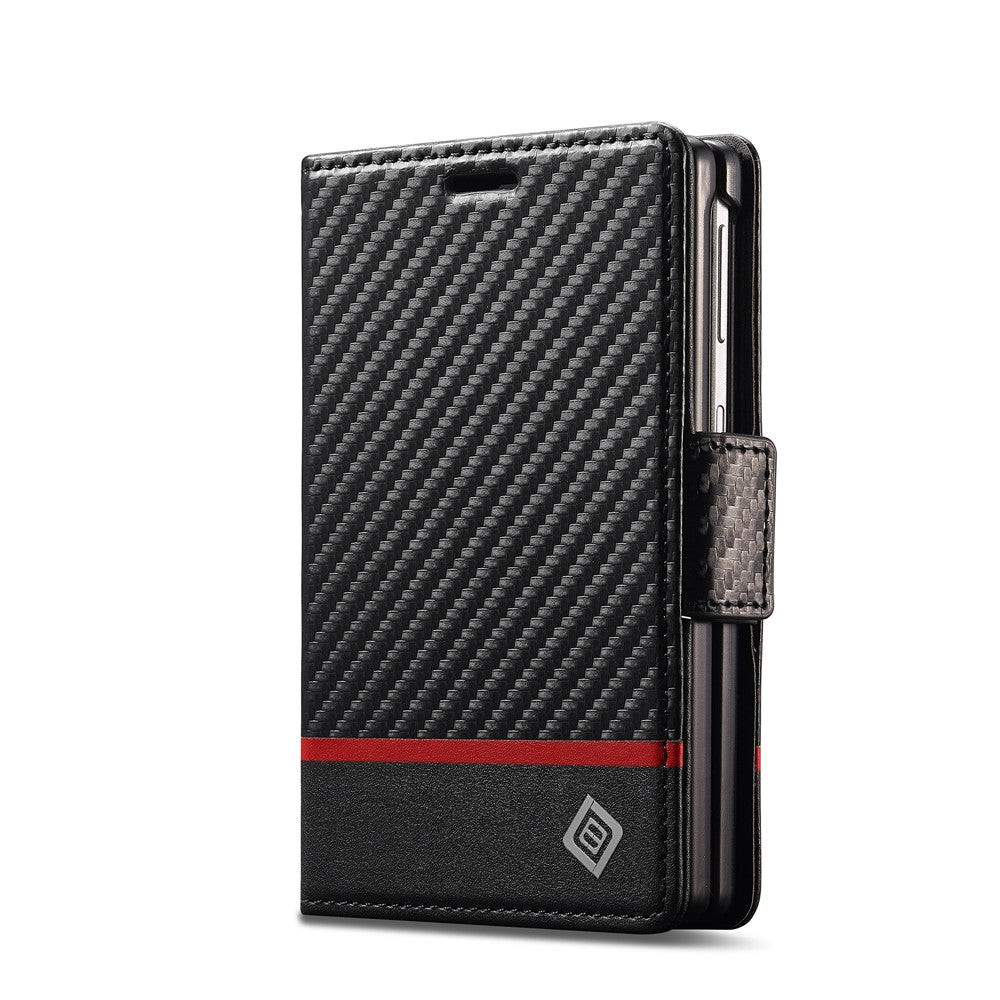 LC.IMEEKE Wallet Case for Samsung Galaxy Z Fold8 Carbon Fiber Texture Leather Phone Cover