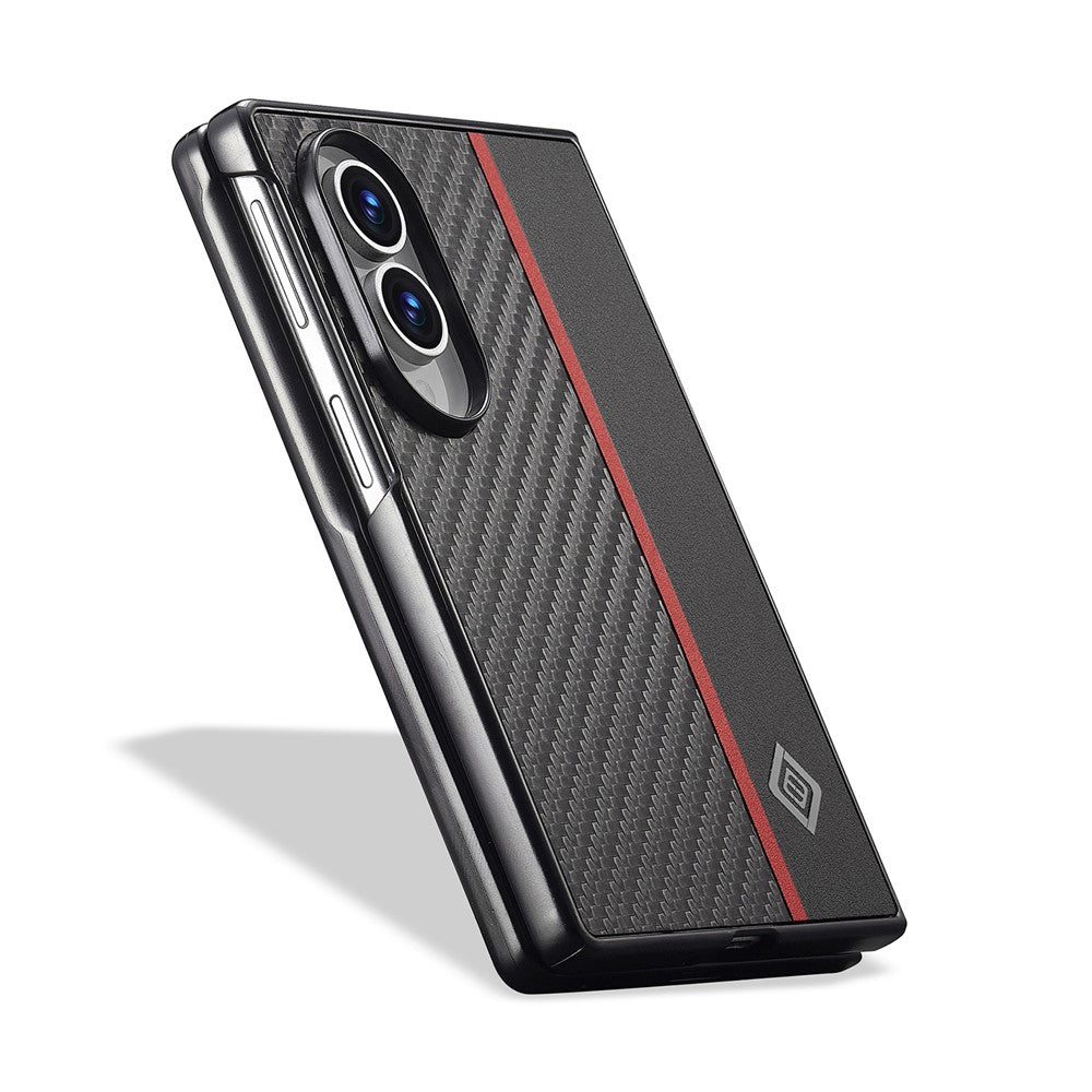 LC.IMEEKE For Samsung Galaxy Z Fold8 Case Carbon Fiber Texture Leather + TPU + EVA Phone Cover