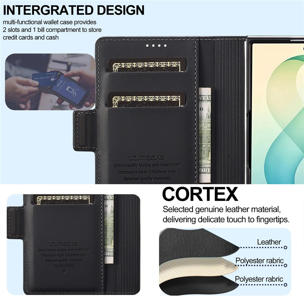 LC.IMEEKE L1 Series for Samsung Galaxy Z Fold8 Case PU Leather Wallet Stand Protective Phone Cover