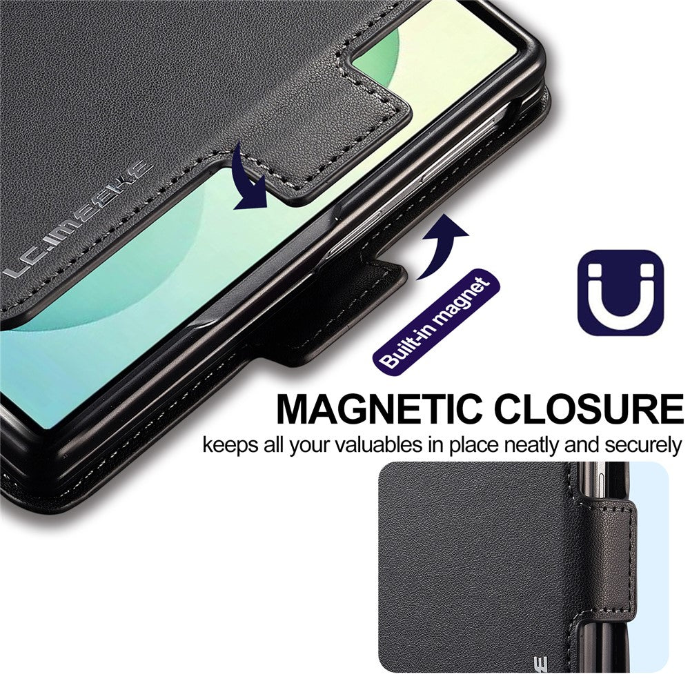 LC.IMEEKE L1 Series for Samsung Galaxy Z Fold8 Case PU Leather Wallet Stand Protective Phone Cover