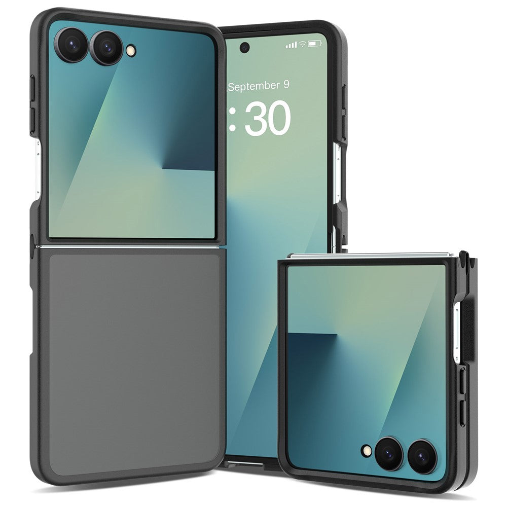 For Samsung Galaxy Z Flip8 Case TPU + Acrylic Skin-Feel Phone Cover with 2Pcs Outer Screen Tempered Glass Film + 2Pcs Inner Screen Hydrogel Film