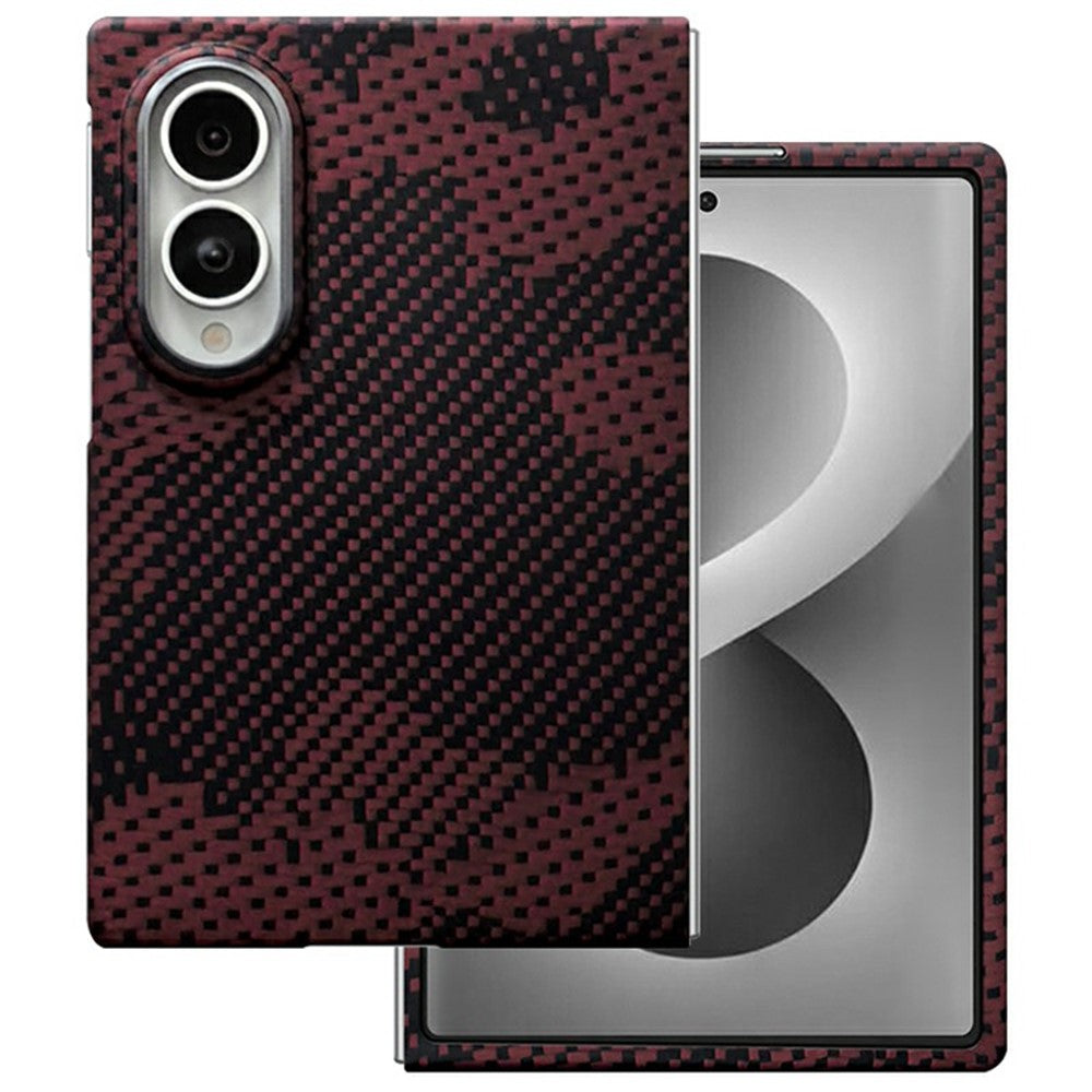 For Samsung Galaxy Z Fold8 Magnetic Case Camouflage Pattern Aramid Fiber Phone Cover with Metal Lens Frame  /  Front Frame