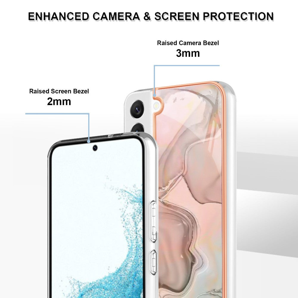 Galaxy S23 Schutzhülle – Mit Marmormuster 2,0 mm Galvanik-Rückseite
