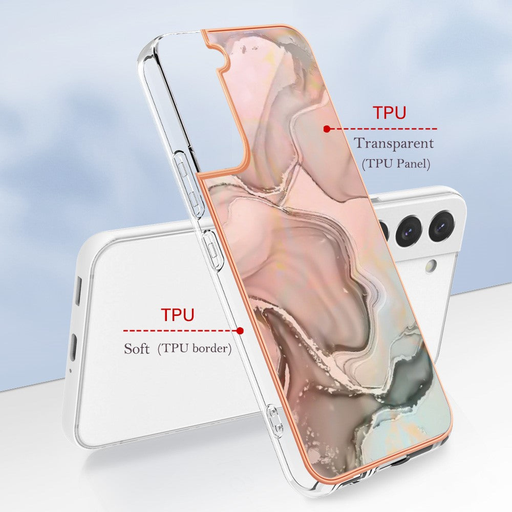 Galaxy S23 Schutzhülle – Mit Marmormuster 2,0 mm Galvanik-Rückseite