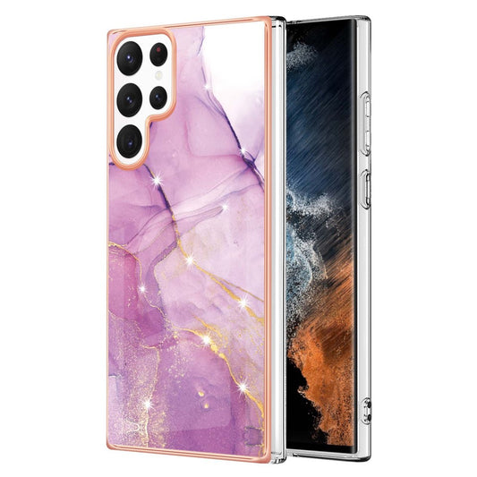Galaxy S23 Ultra Schutzhülle – Mit Marmormuster 2,0 mm Galvanik-Rückseite