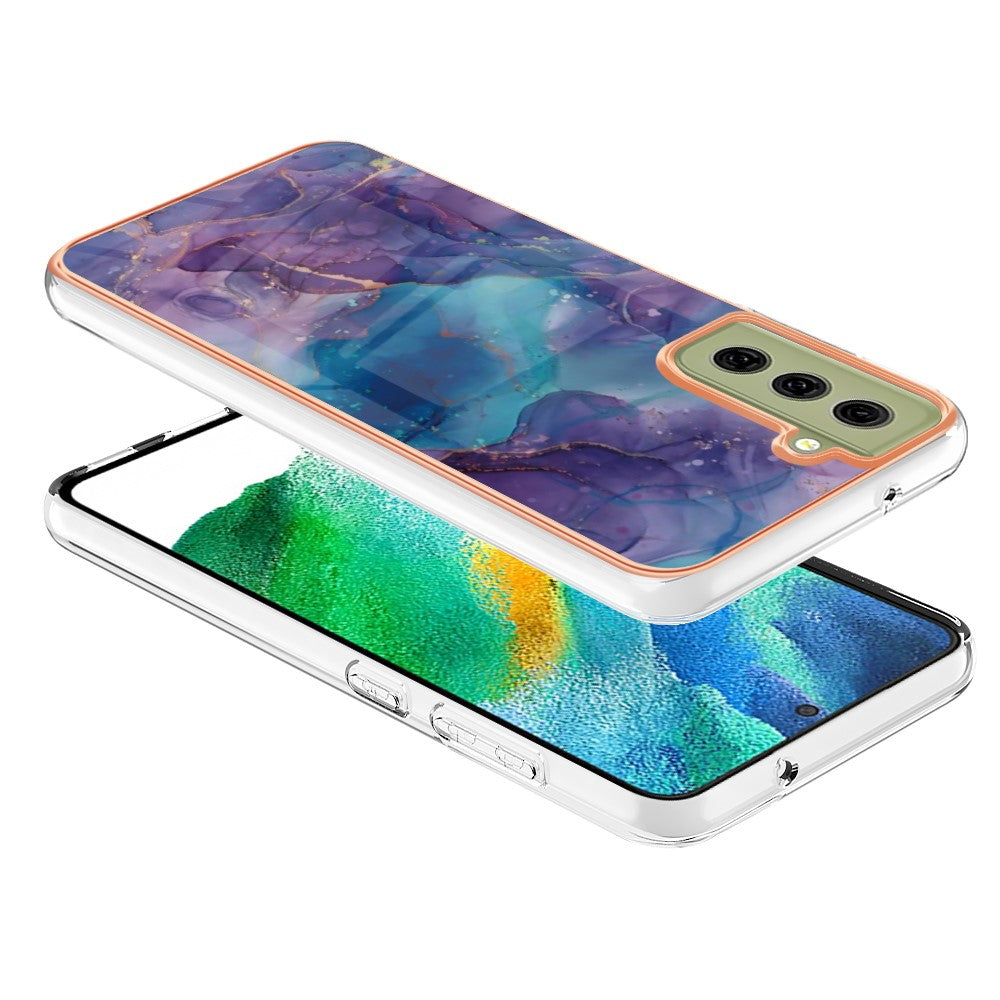 Galaxy S21 FE 5G Schutzhülle – Mit Marmormuster 2,0 mm Galvanik-Rückseite