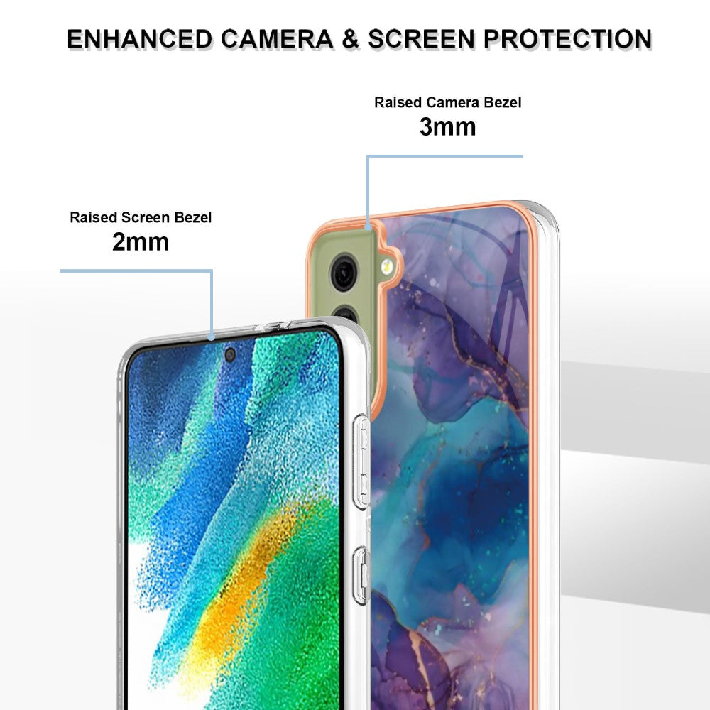 Galaxy S21 FE 5G Schutzhülle – Mit Marmormuster 2,0 mm Galvanik-Rückseite