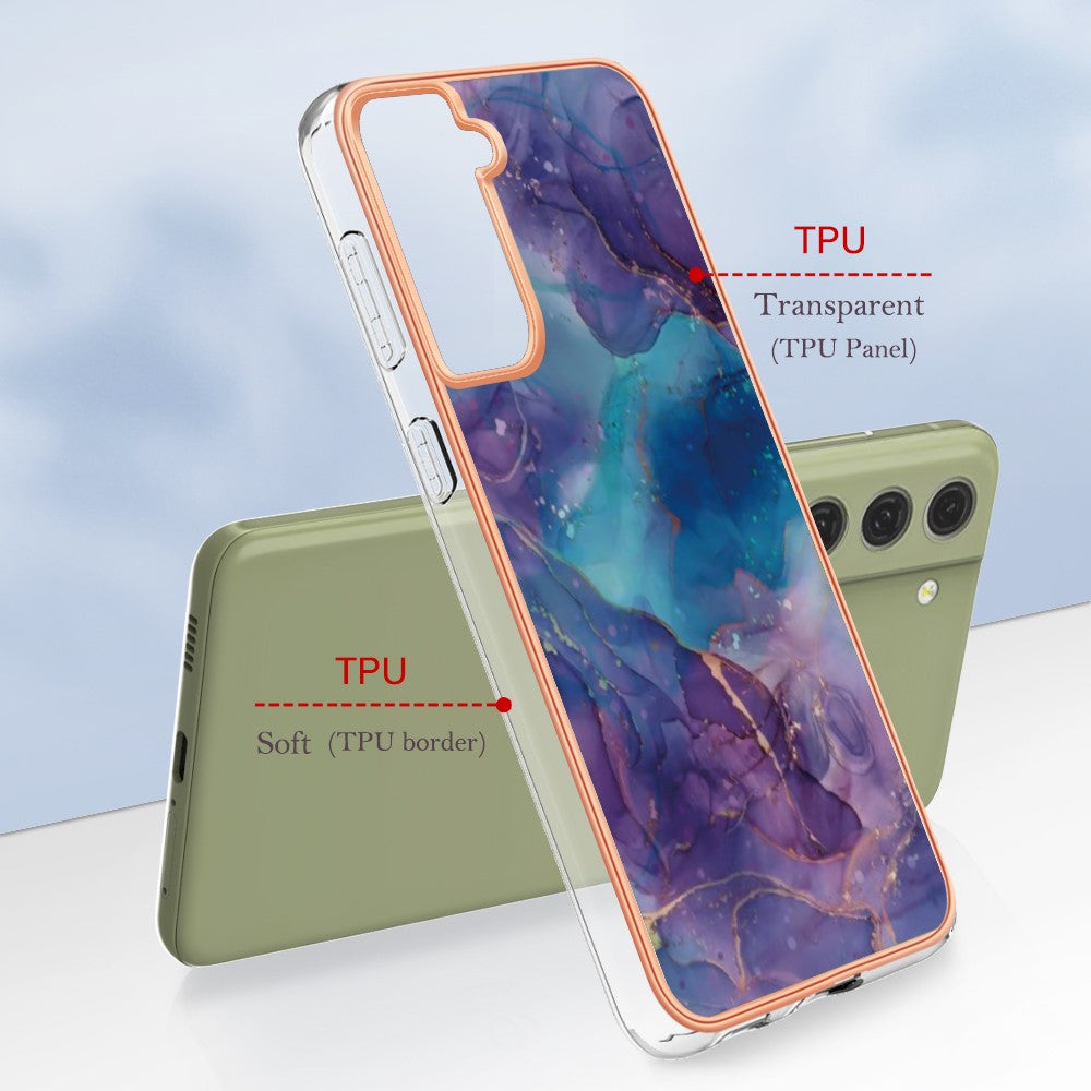 Galaxy S21 FE 5G Schutzhülle – Mit Marmormuster 2,0 mm Galvanik-Rückseite