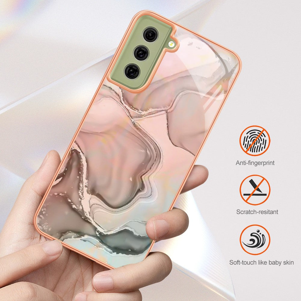 Galaxy S21 FE 5G Schutzhülle – Mit Marmormuster 2,0 mm Galvanik-Rückseite