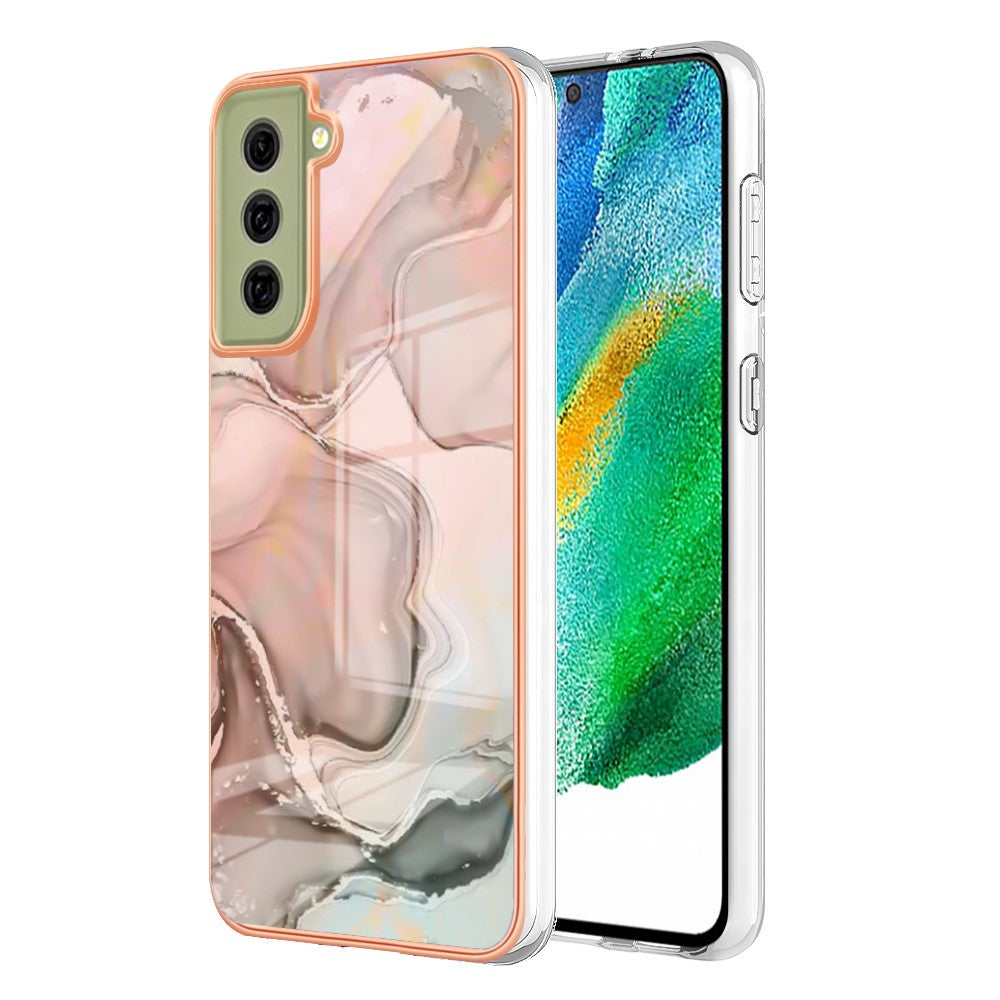 Galaxy S21 FE 5G Schutzhülle – Mit Marmormuster 2,0 mm Galvanik-Rückseite