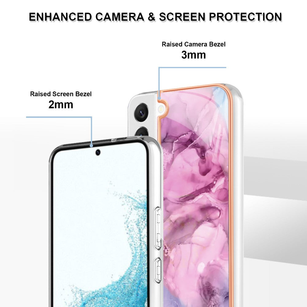 Galaxy S22 5G Schutzhülle – Mit Marmormuster 2,0 mm Galvanik-Rückseite