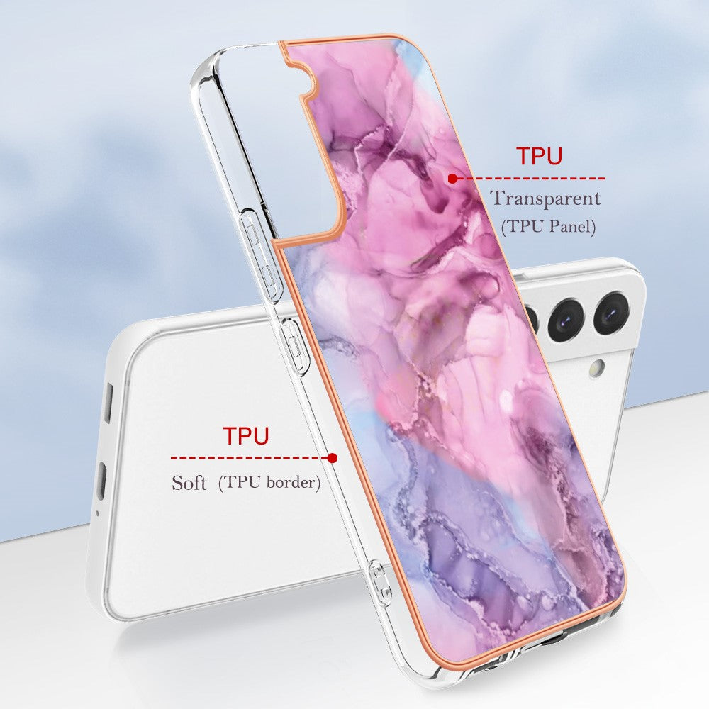 Galaxy S22 5G Schutzhülle – Mit Marmormuster 2,0 mm Galvanik-Rückseite