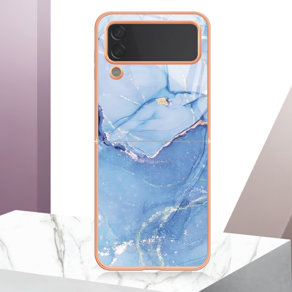 Galaxy Z Flip3 5G Schutzhülle – Mit Marmormuster 2,0 mm Galvanik-Rückseite