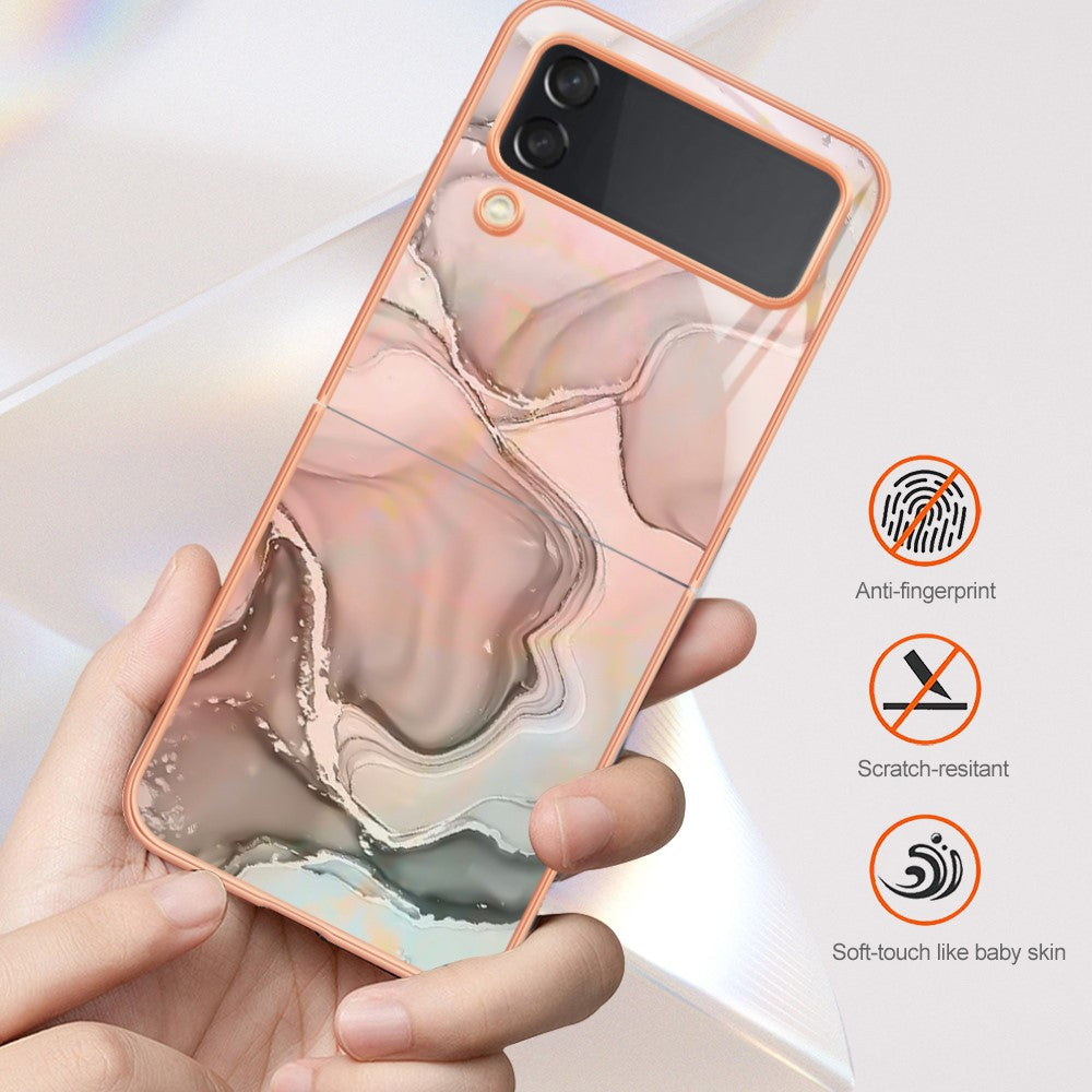Galaxy Z Flip3 5G Schutzhülle – Mit Marmormuster 2,0 mm Galvanik-Rückseite