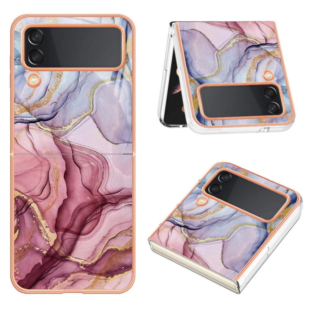 Galaxy Z Flip4 5G Schutzhülle – Mit Marmormuster 2,0 mm Galvanik-Rückseite