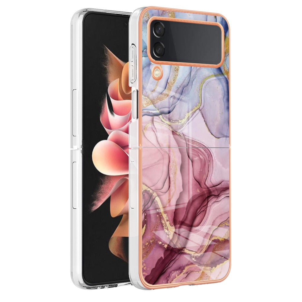 Galaxy Z Flip4 5G Schutzhülle – Mit Marmormuster 2,0 mm Galvanik-Rückseite