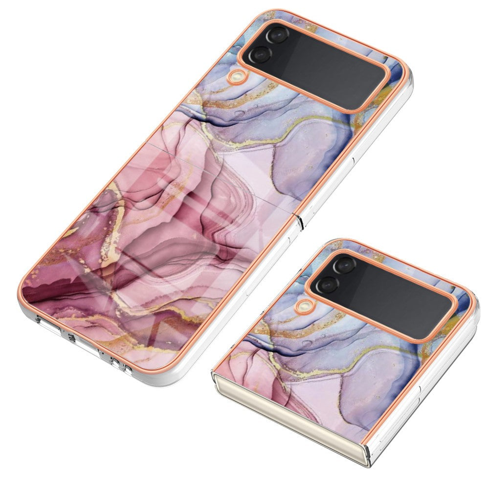 Galaxy Z Flip4 5G Schutzhülle – Mit Marmormuster 2,0 mm Galvanik-Rückseite