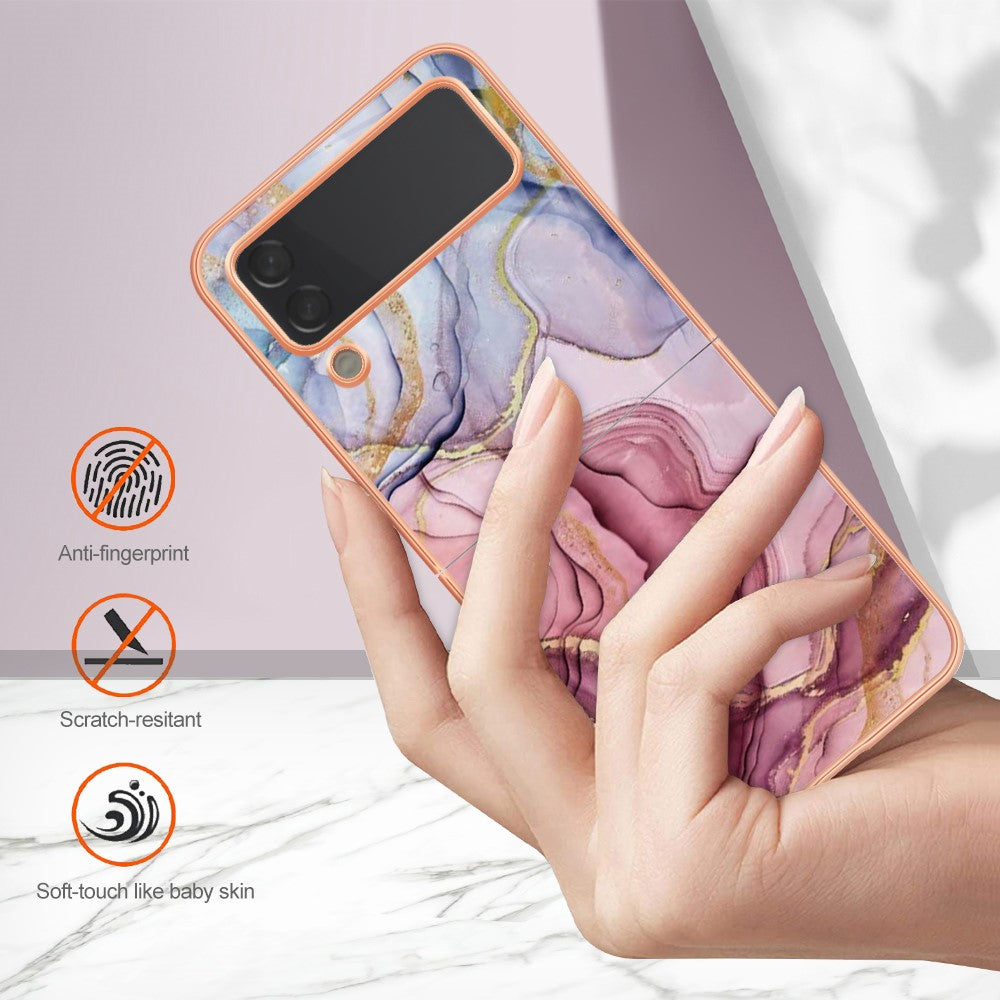 Galaxy Z Flip4 5G Schutzhülle – Mit Marmormuster 2,0 mm Galvanik-Rückseite