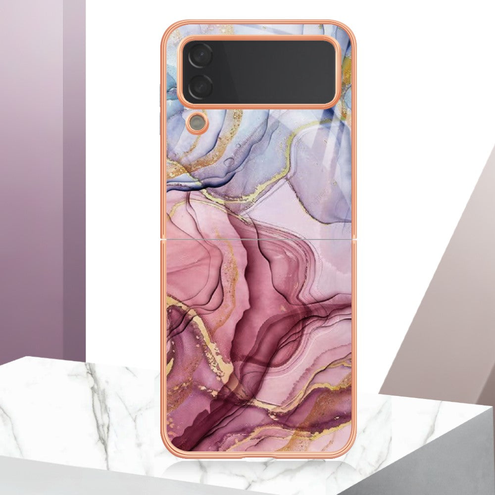 Galaxy Z Flip4 5G Schutzhülle – Mit Marmormuster 2,0 mm Galvanik-Rückseite