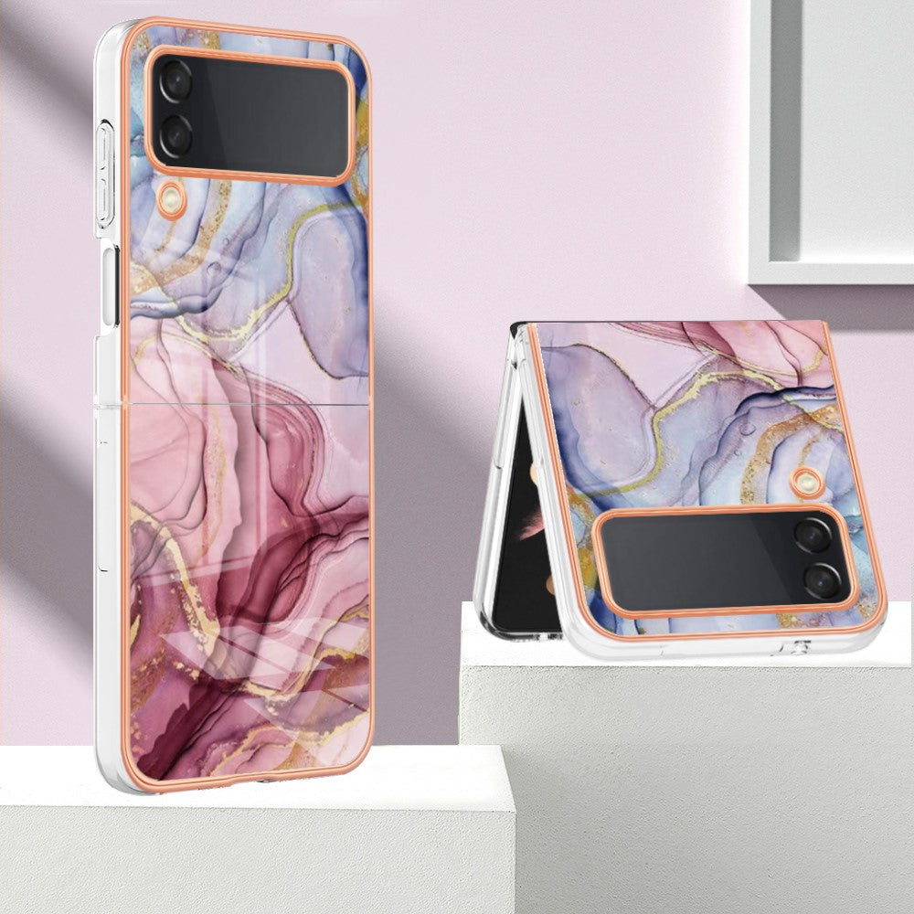 Galaxy Z Flip4 5G Schutzhülle – Mit Marmormuster 2,0 mm Galvanik-Rückseite