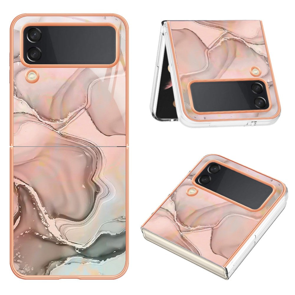 Galaxy Z Flip4 5G Schutzhülle – Mit Marmormuster 2,0 mm Galvanik-Rückseite