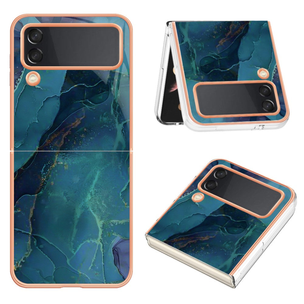 Galaxy Z Flip4 5G Schutzhülle – Mit Marmormuster 2,0 mm Galvanik-Rückseite
