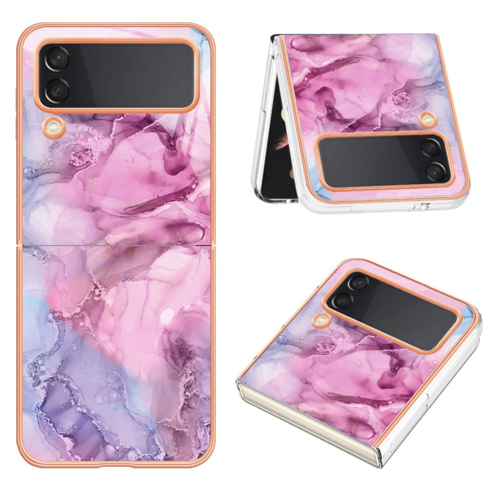 Galaxy Z Flip4 5G Schutzhülle – Mit Marmormuster 2,0 mm Galvanik-Rückseite