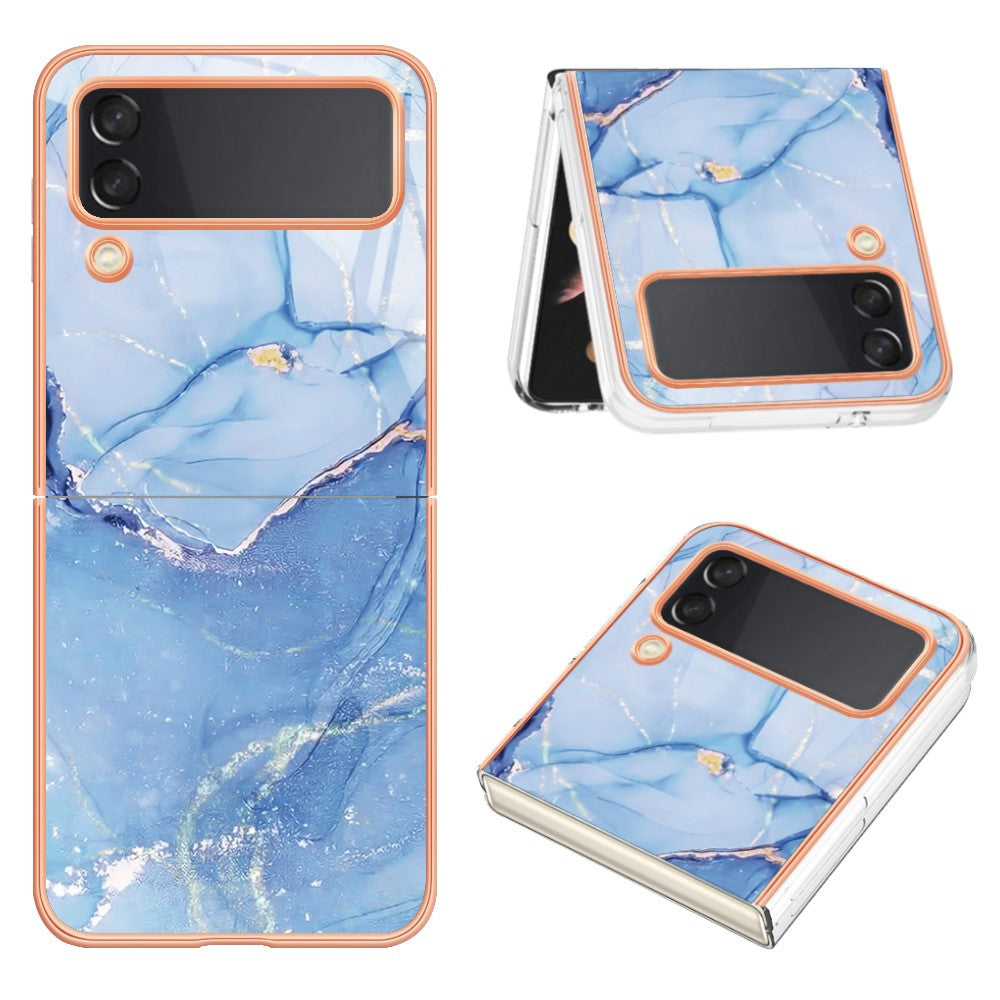Galaxy Z Flip4 5G Schutzhülle – Mit Marmormuster 2,0 mm Galvanik-Rückseite