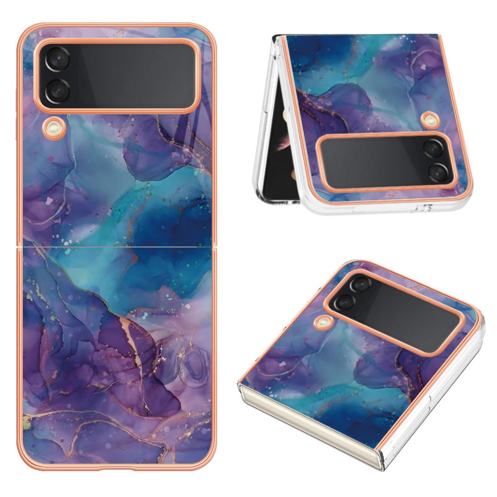 Galaxy Z Flip4 5G Schutzhülle – Mit Marmormuster 2,0 mm Galvanik-Rückseite