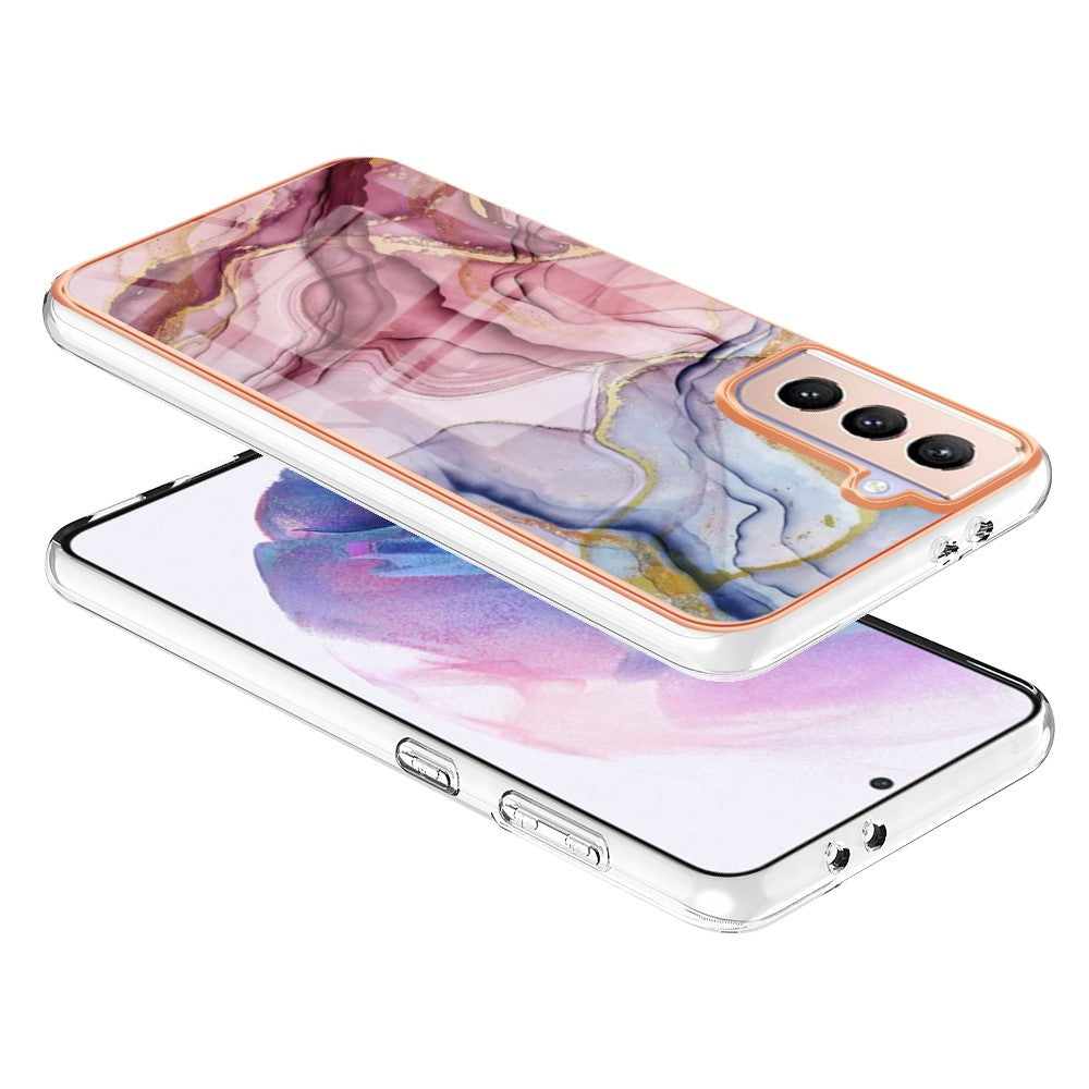 Galaxy S21 Plus 5G Schutzhülle – Mit Marmormuster 2,0 mm Galvanik-Rückseite
