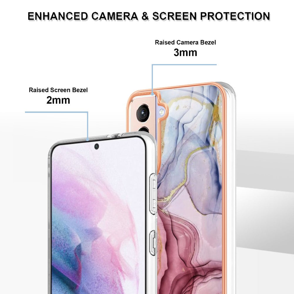 Galaxy S21 Plus 5G Schutzhülle – Mit Marmormuster 2,0 mm Galvanik-Rückseite