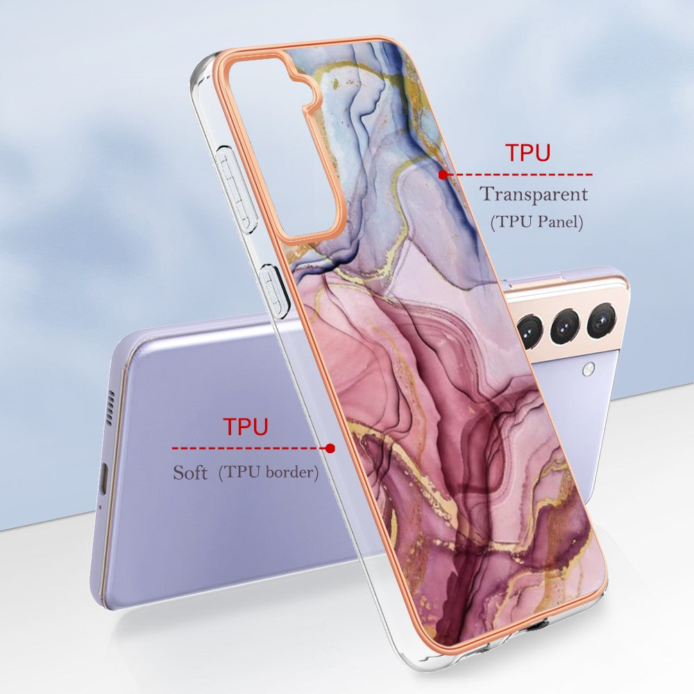 Galaxy S21 Plus 5G Schutzhülle – Mit Marmormuster 2,0 mm Galvanik-Rückseite