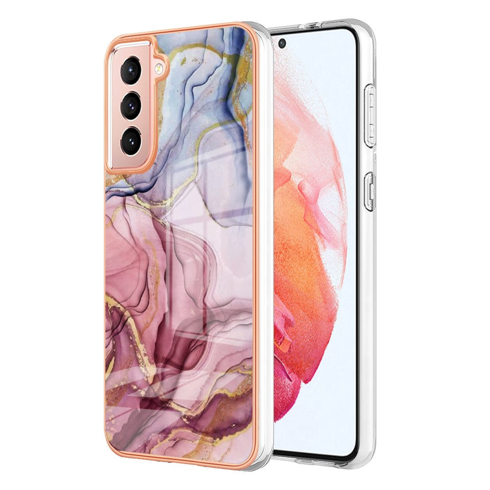 Galaxy S21 5G/4G Schutzhülle – Mit Marmormuster 2,0 mm Galvanik-Rückseite