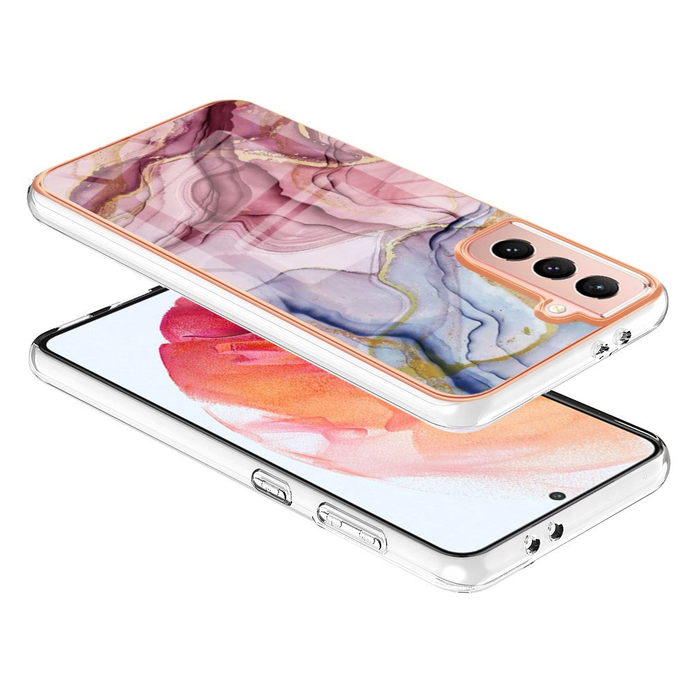 Galaxy S21 5G/4G Schutzhülle – Mit Marmormuster 2,0 mm Galvanik-Rückseite