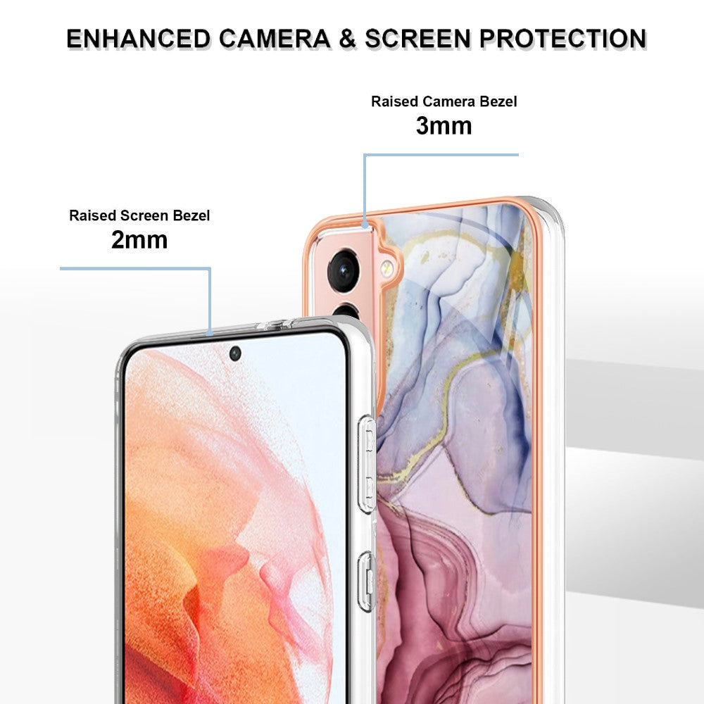 Galaxy S21 5G/4G Schutzhülle – Mit Marmormuster 2,0 mm Galvanik-Rückseite