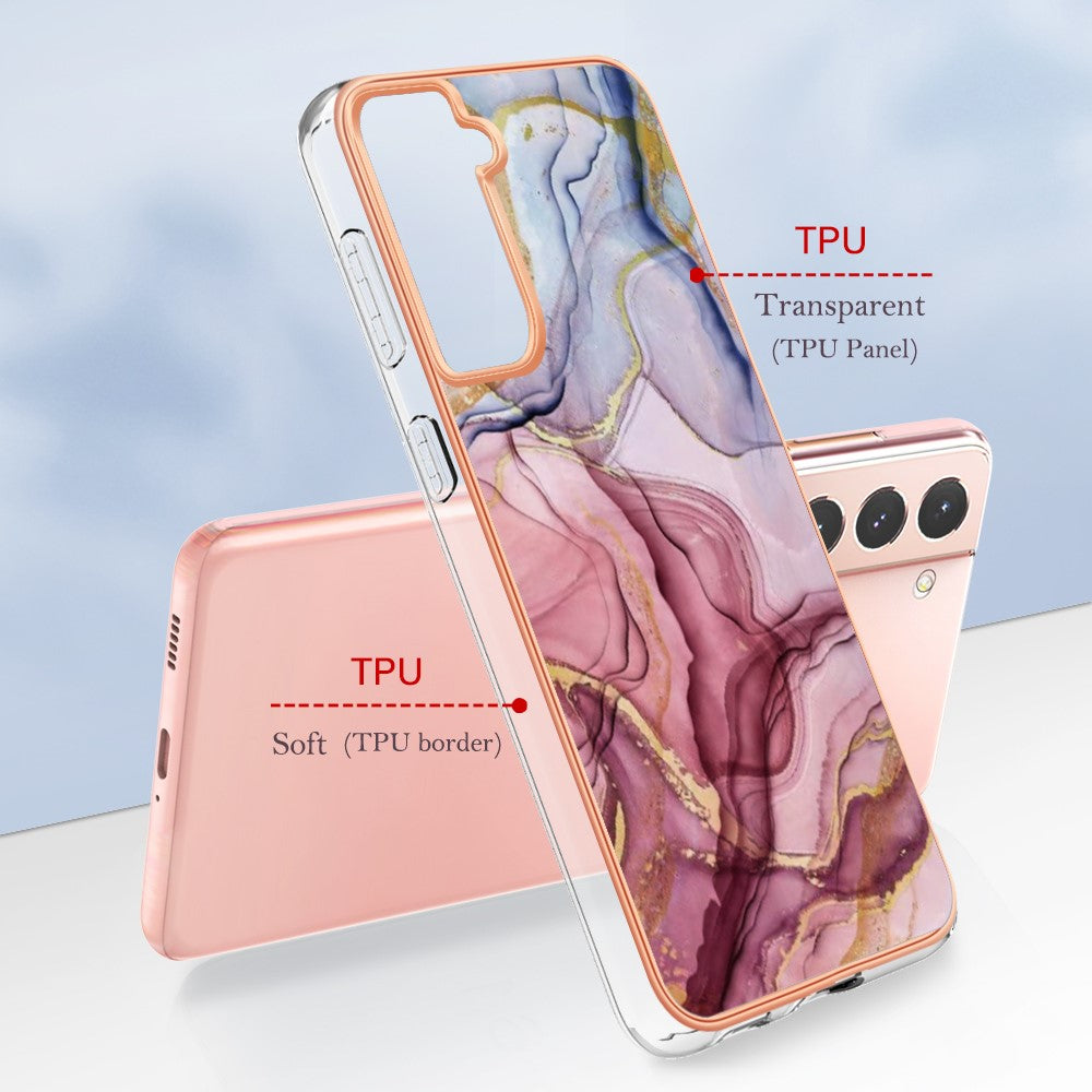 Galaxy S21 5G/4G Schutzhülle – Mit Marmormuster 2,0 mm Galvanik-Rückseite